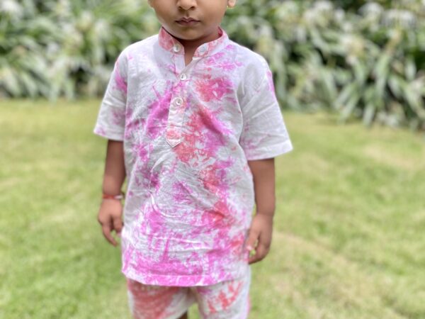 Splash Pink tie and dye Co-ord set for kids