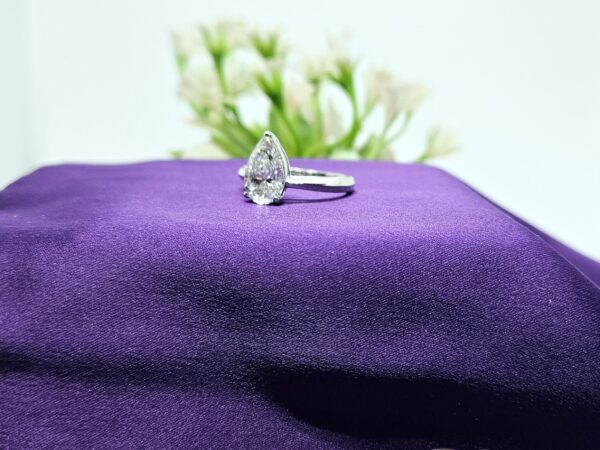 Lab Grown PEAR Solitaire Ring